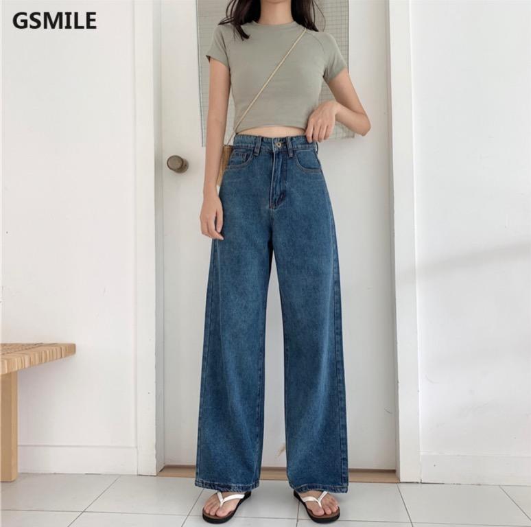 Baggy Dark Blue Jeans Women S Fashion Bottoms Jeans Leggings On Carousell