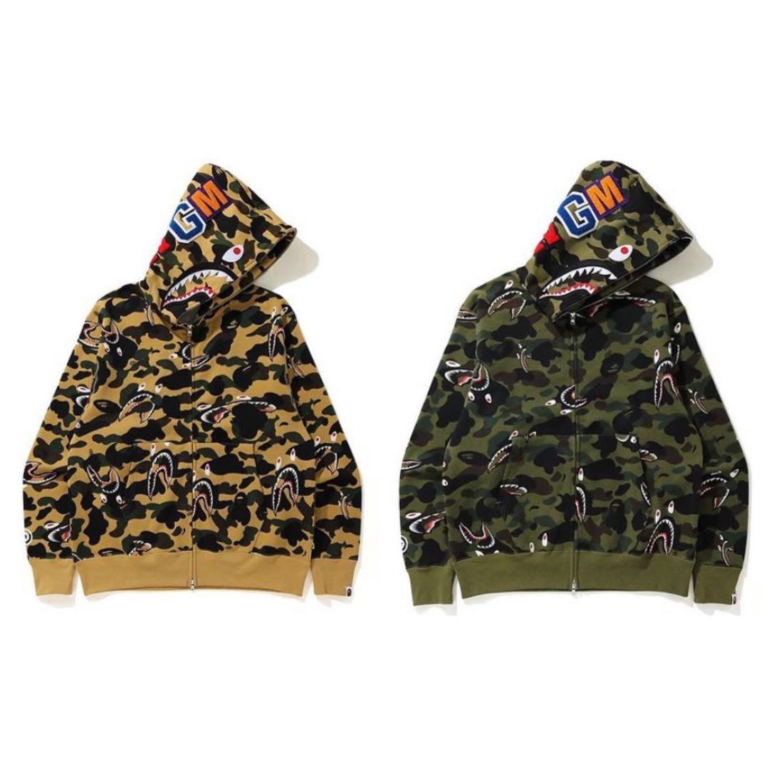 Bape Shark Camo Hoodie, Men's Fashion, Tops & Sets, Hoodies on Carousell