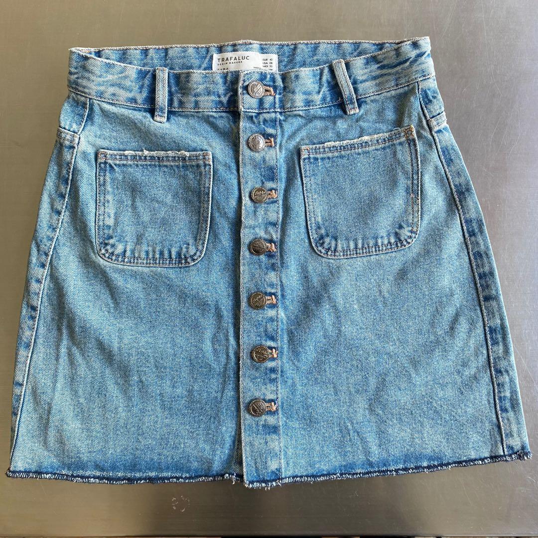 zara trafaluc denim skirt