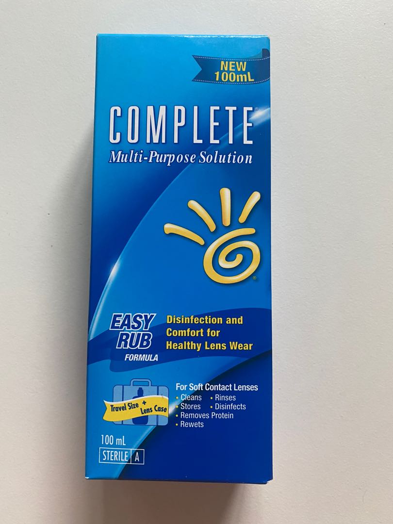 Complete Contact Lens Solution, Health & Nutrition, Face Masks & Face