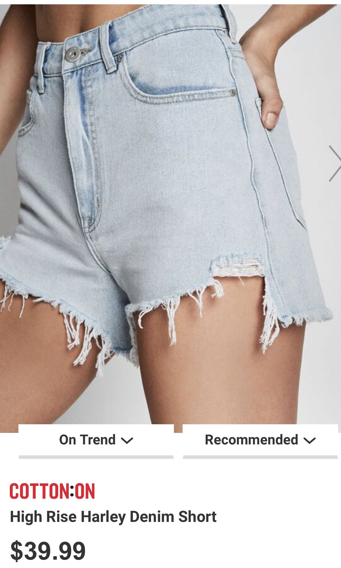 Cotton on High Rise Harley Denim Short 