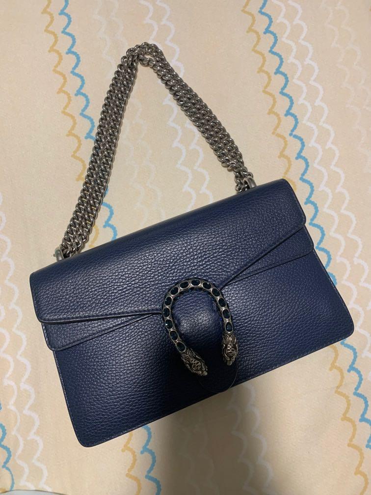 Gucci Dionysus Shoulder Bag in Blue Leather, Luxury, Bags & Wallets on Carousell