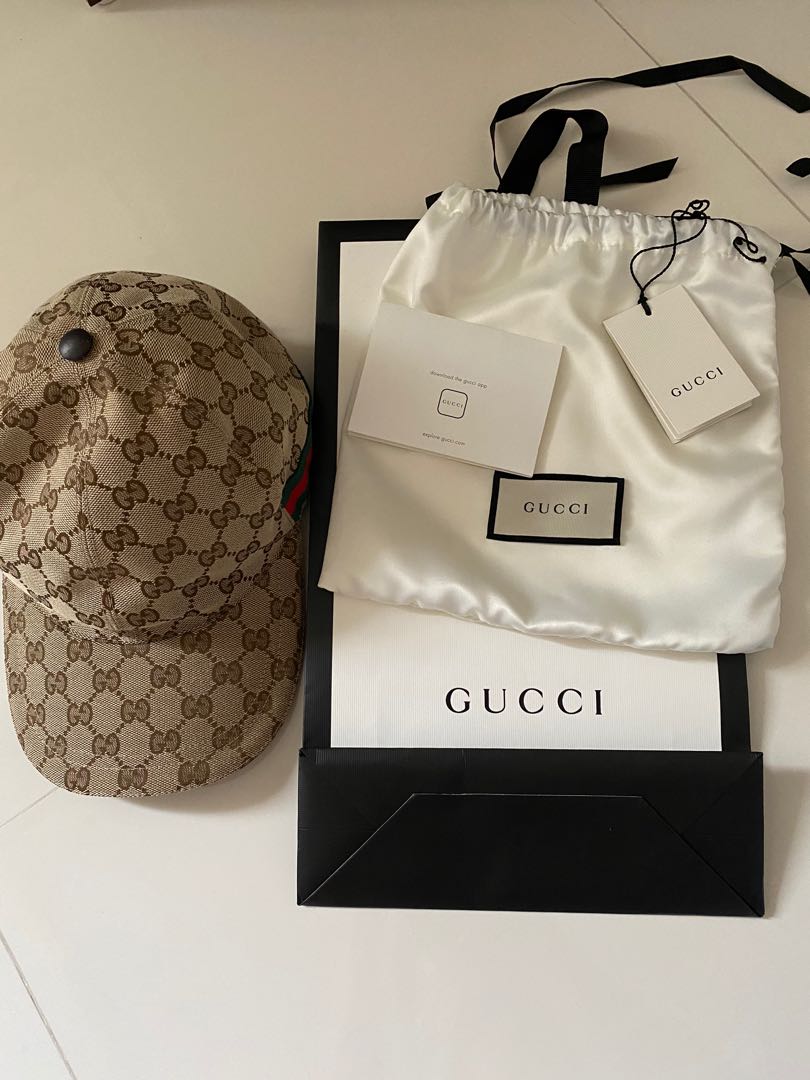 Gucci Gg Canvas Baseball Hat With Web Men S Fashion Accessories Caps Hats On Carousell