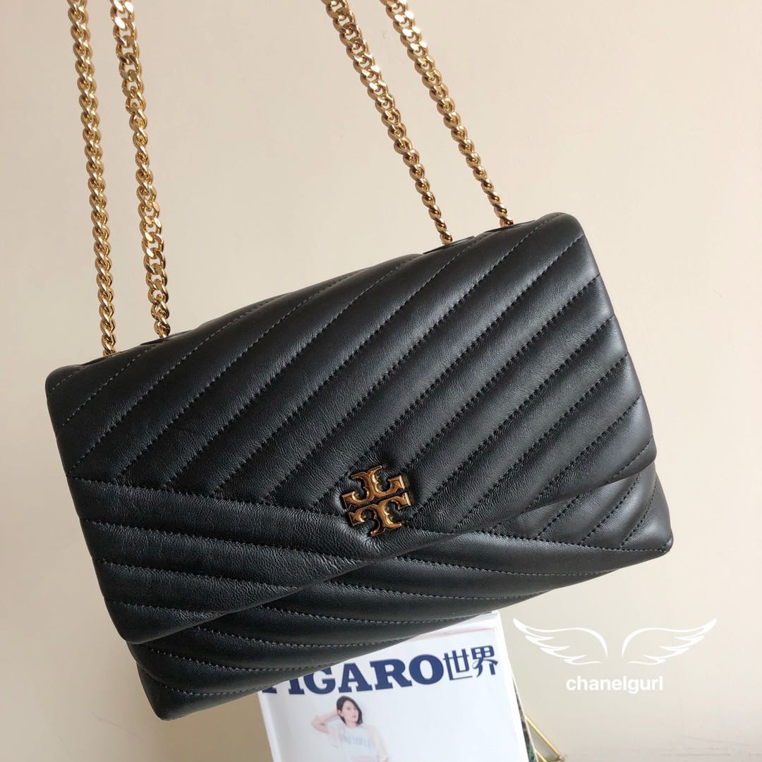 Tory Burch Kira Chevron Convertible Shoulder Bag Black, Women's Fashion,  Bags & Wallets, Cross-body Bags on Carousell