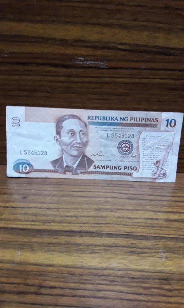 OLD BILL (Category: Currency) located in Caloocan City. Submitted by thegreat. (Listing ID 180218520, Image 1). Description: 10 pesos old bill.
