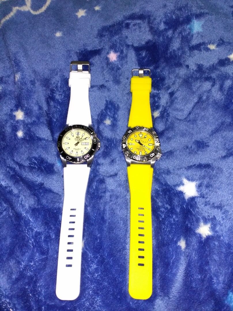 Orient star yellow revolver and Orient Diver full lum dial EM75005R