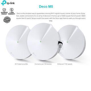 Original TP-Link DECO M5 3-Pack AC1300 Whole Home Mesh Wi-Fi Router  100 Connection Local Warranty