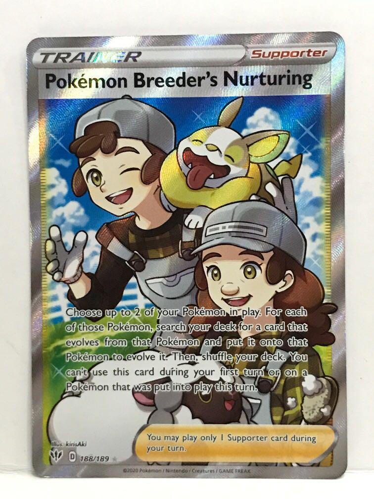 Pokemon Sword Shield Darkness Ablaze Pokemon Breeder S Nurturing 1 1 Full Art Ultra Rare Hobbies Toys Toys Games On Carousell