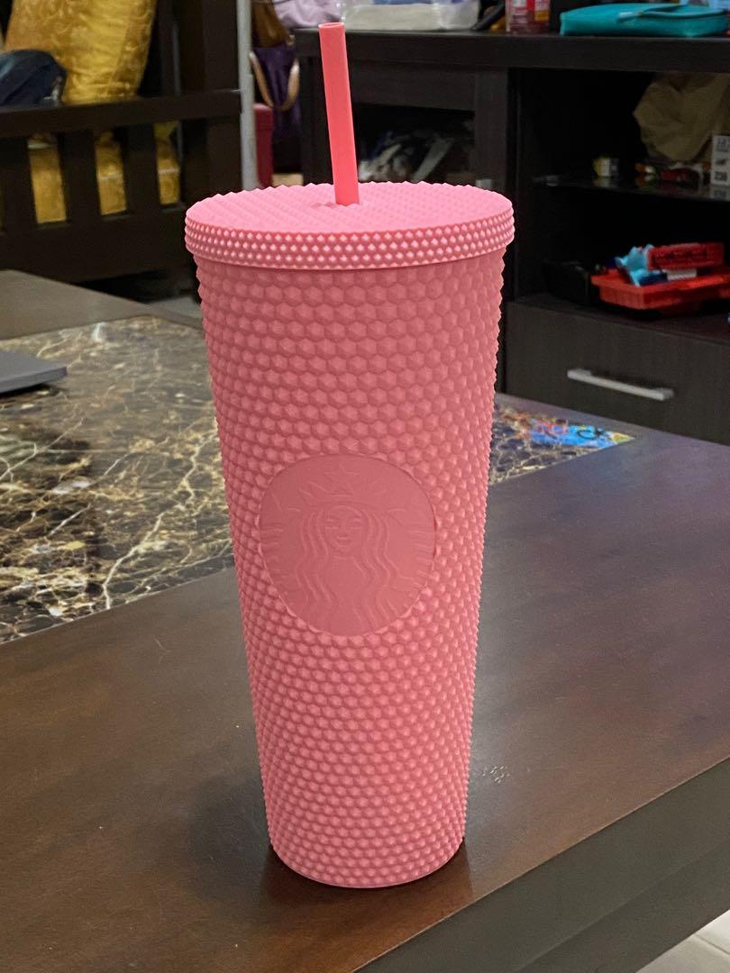 starbucks matte pink studded tumbler 2020