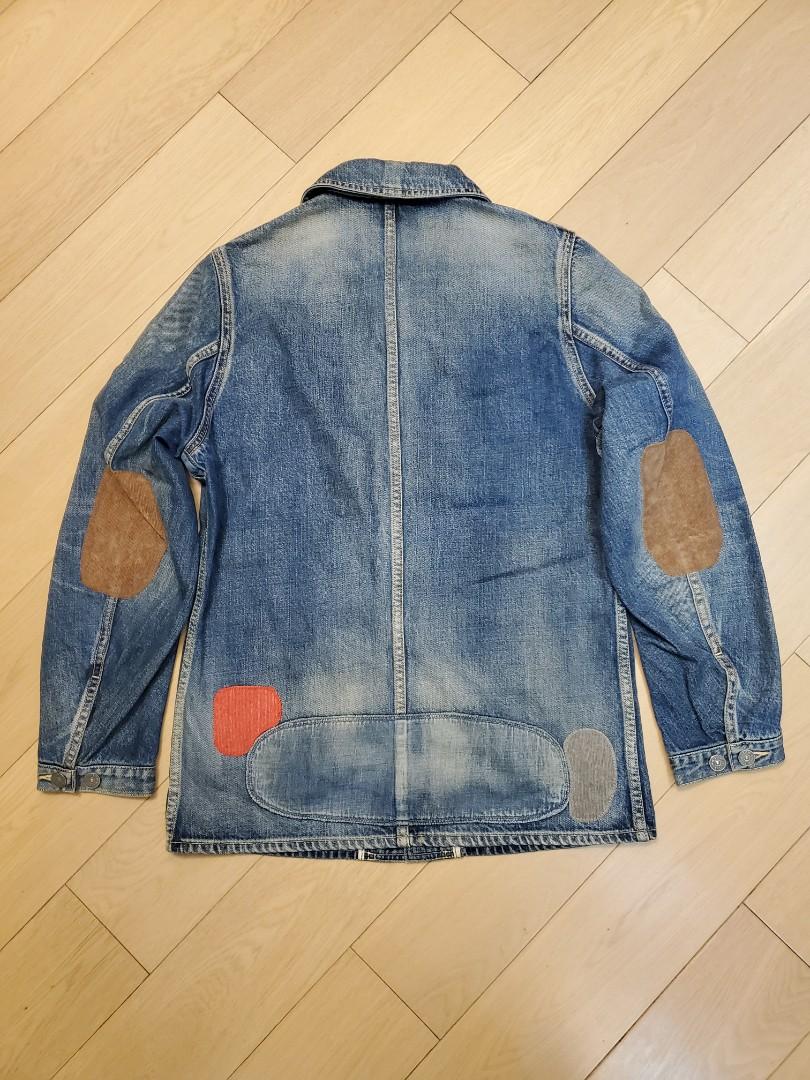 Super Rare Visvim SS Raffia Coverall Damaged Patchwork Denim