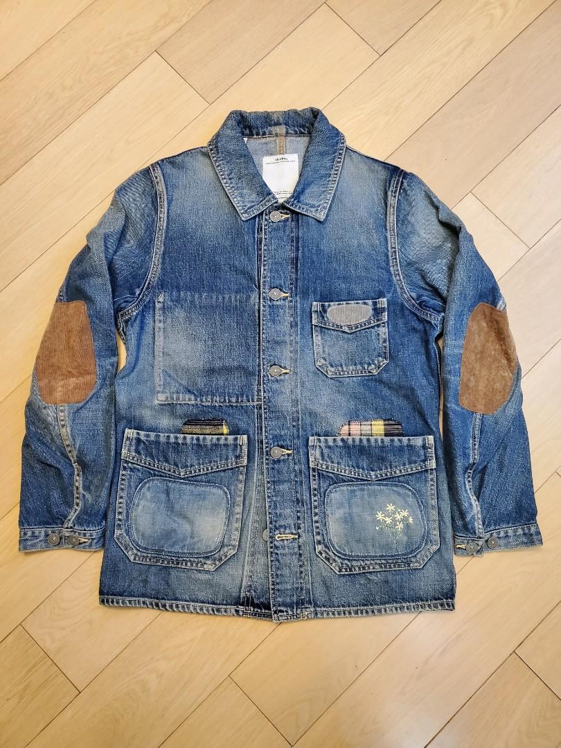 Super Rare Visvim SS Raffia Coverall Damaged Patchwork Denim