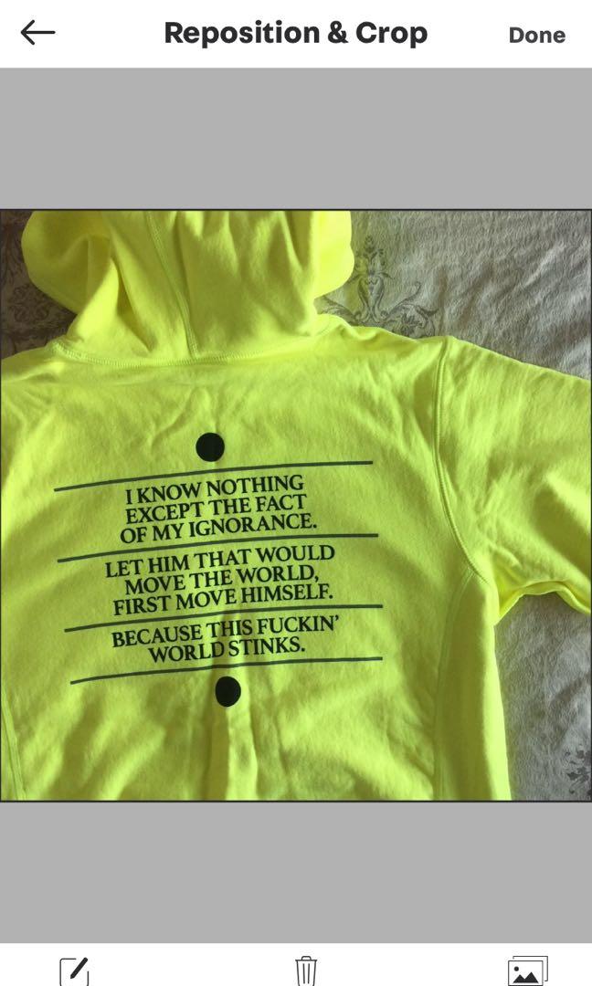 Supreme Know Thyself Hooded Sweatshirt Bright Yellow Men s Fashion Tops Sets Hoodies on Carousell