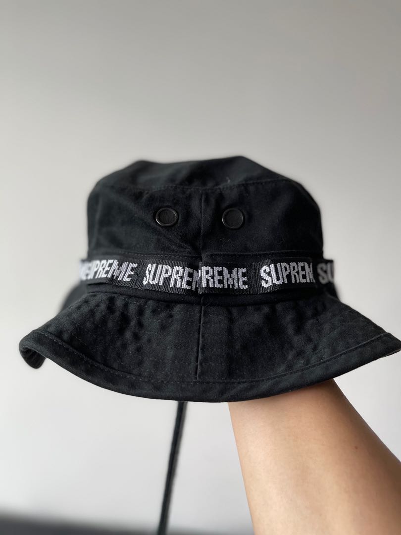 Supreme SS18 Military Boonie Hat 帽black crusher bucket, 男裝