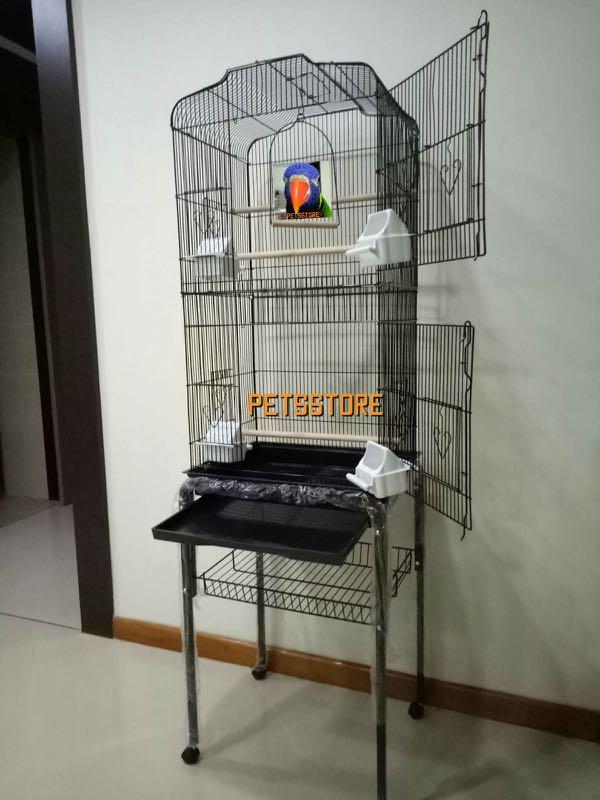 large parakeet cage with stand