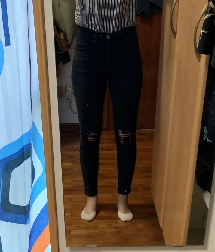 Topshop Jamie Black Jeans W28 L30 