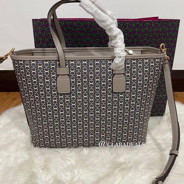 Tory Burch Gemini Link Canvas Tote Small Women s Fashion Bags