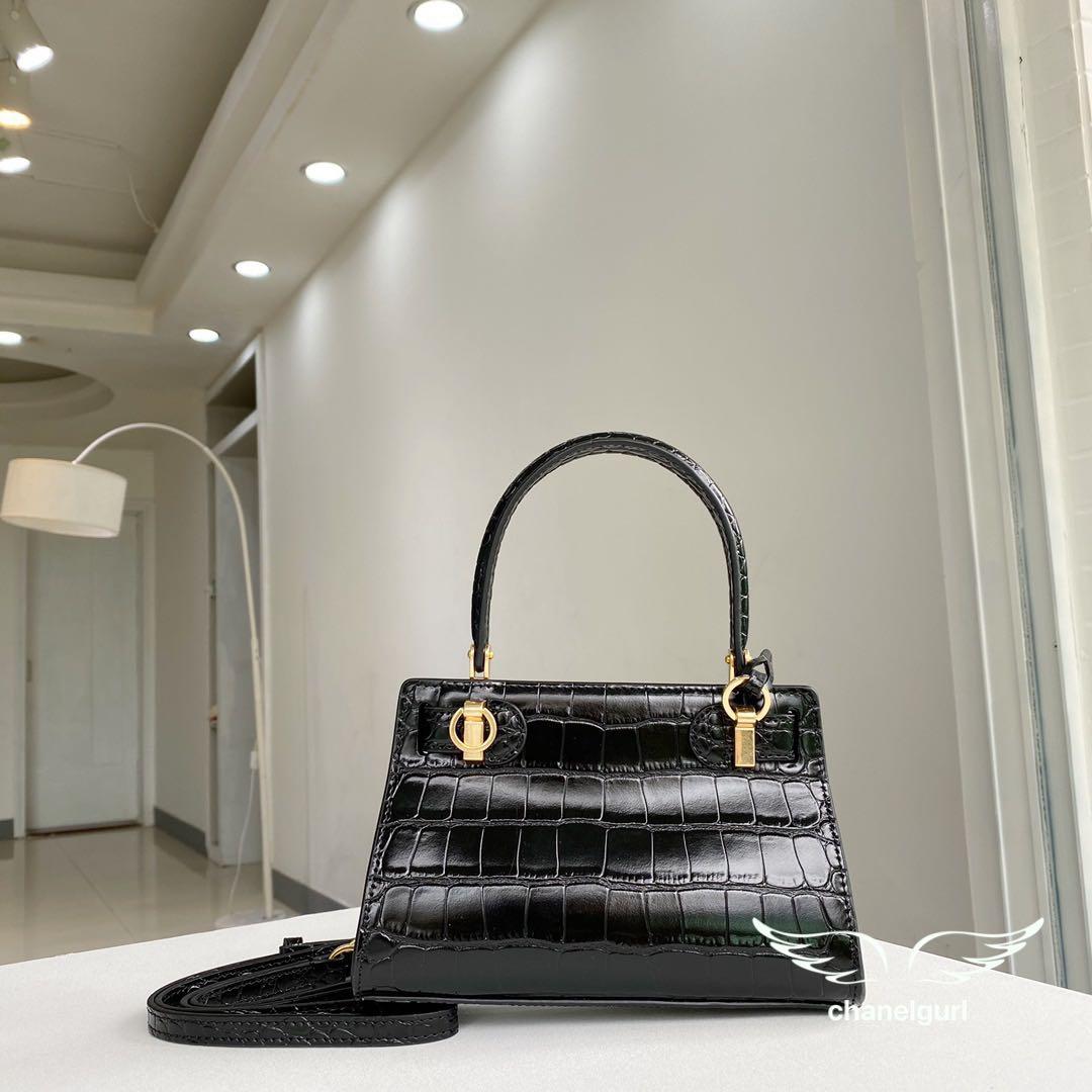 Lee radziwill croc embossed leather tote discount