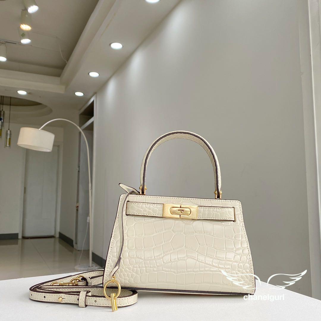 Tory Burch Lee Radziwill Petite Croc embossed bag white, Women's Fashion,  Bags & Wallets, Purses & Pouches on Carousell