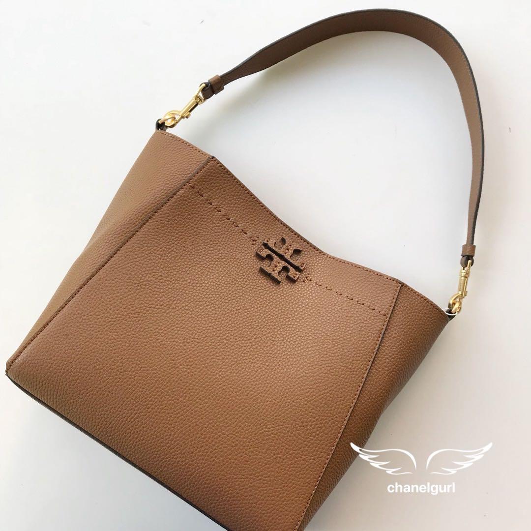 Tory Burch McGraw Hobo Bucket Bag Brown Large, Women's Fashion, Bags &  Wallets, Tote Bags on Carousell