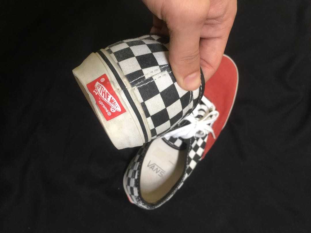 Coral checkerboard vans shop