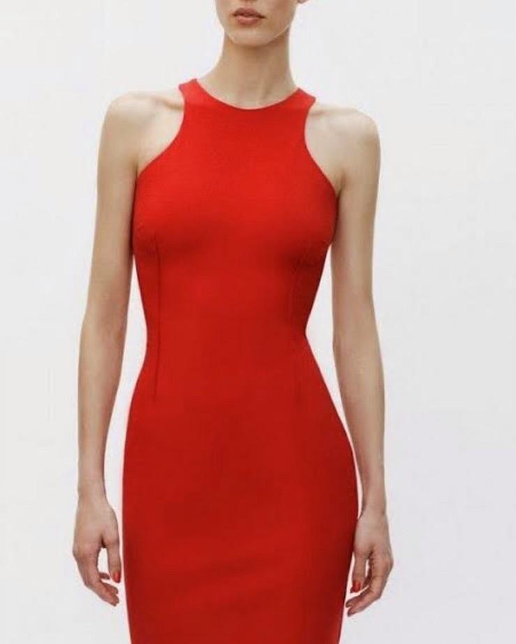 Zara red sale bodycon dress