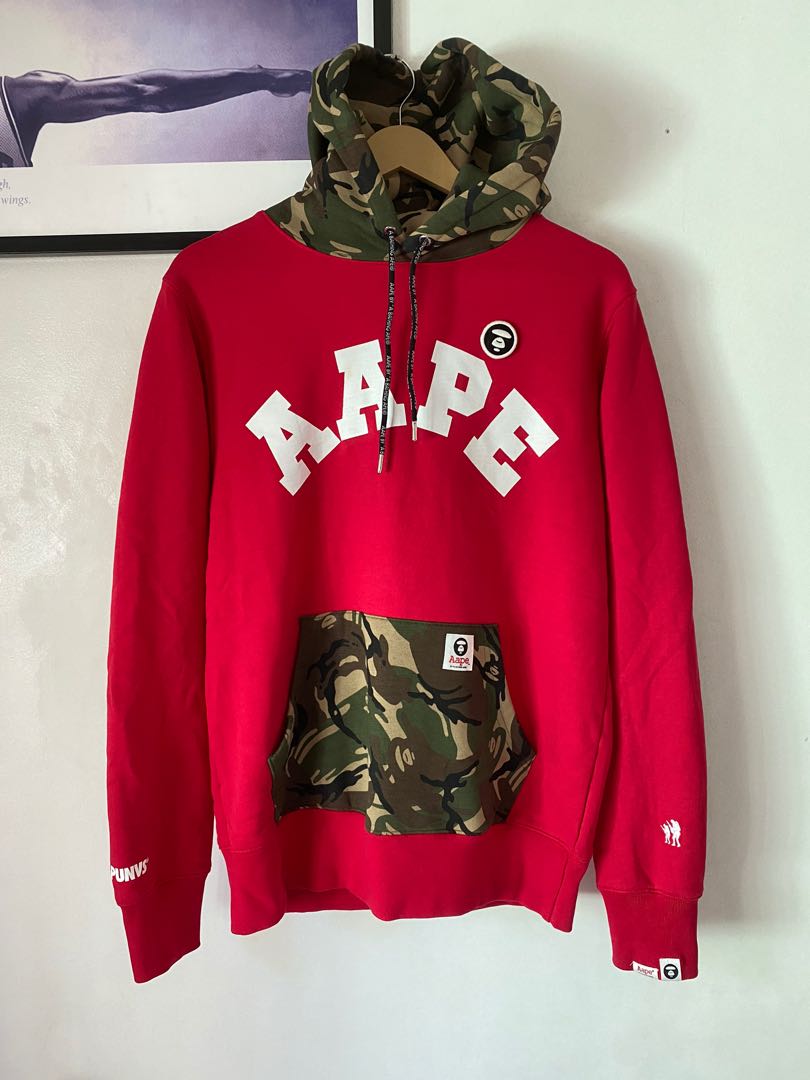Aape red camo discount hoodie
