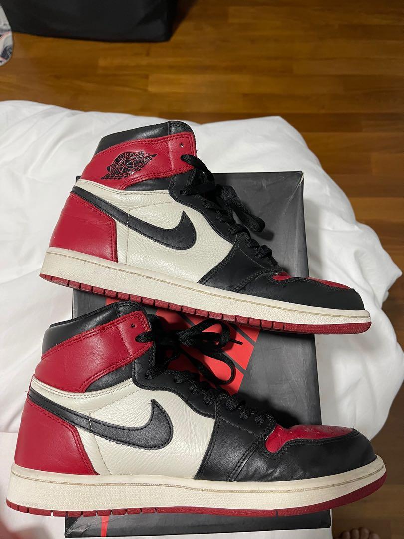 jordan 1 bred toe mens