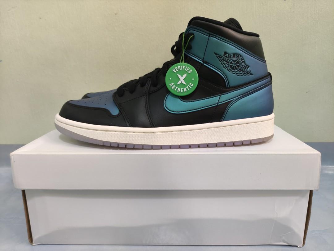 air jordan 1 mid iridescent black