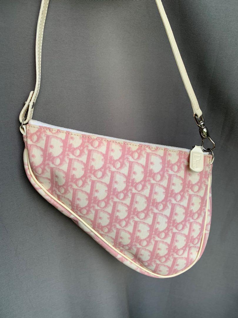 Dior pink monogram saddle bag clearance