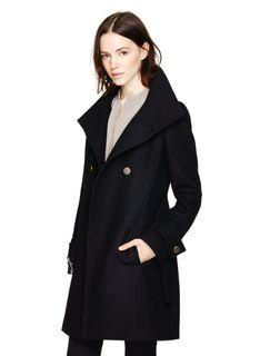 Babaton Black Long Wool Coat - XXS