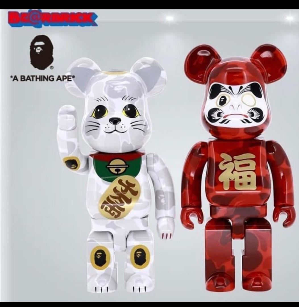 Be@rbrick Preorder} A BATHING APE x 招財貓& 達摩, 興趣及遊戲, 玩具