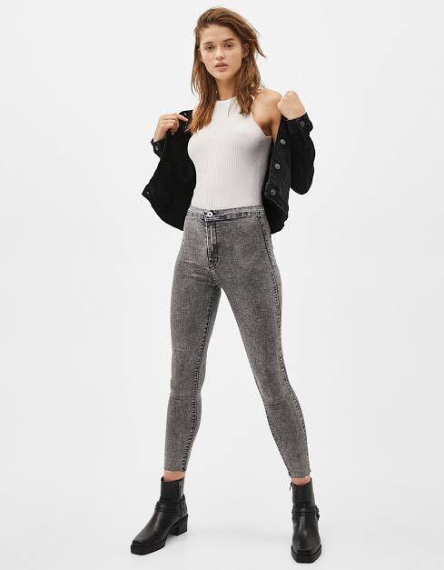 Bershka Acid Wash Jeans, Fesyen Wanita 