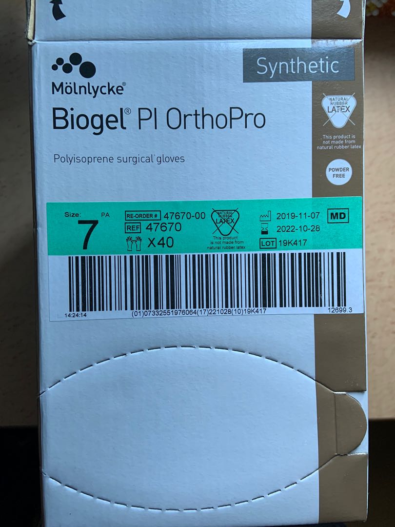 Biogel PI OrthoPro Sterile Surgical Gloves, Health & Nutrition, Health ...