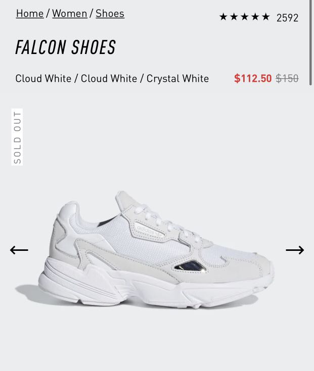 adidas falcon sneakers white