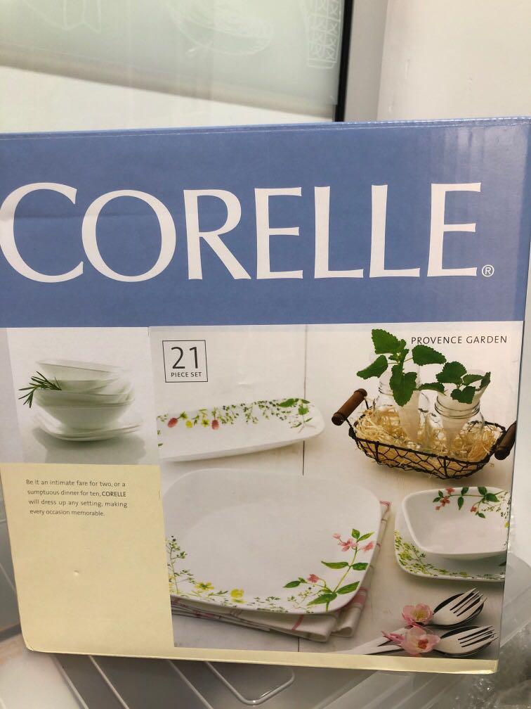 BNIB Corelle Provence Garden 21pcs set Furniture Home Living Kitchenware Tableware Dinnerware Cutlery on Carousell