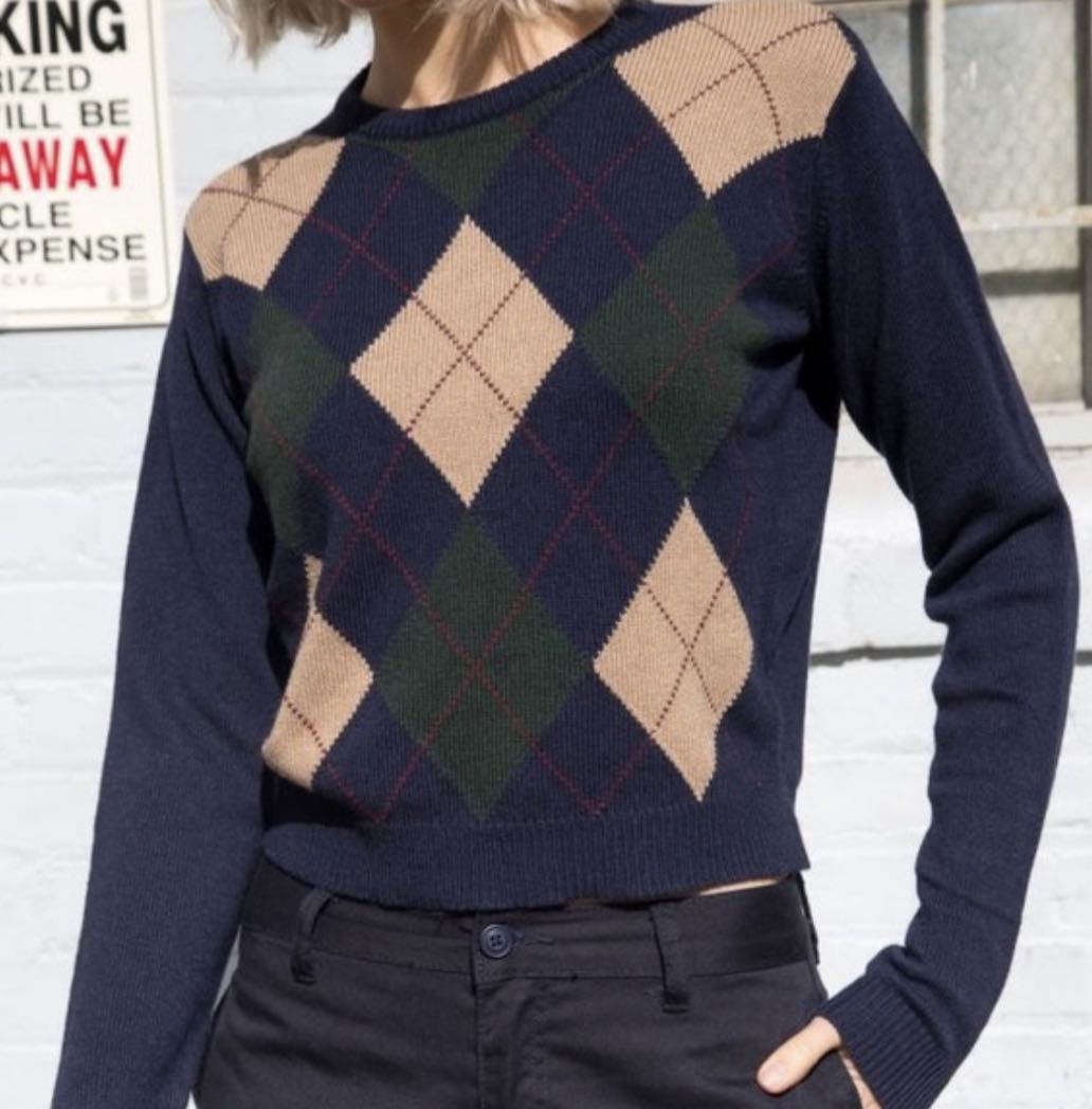 argyle sweater brandy