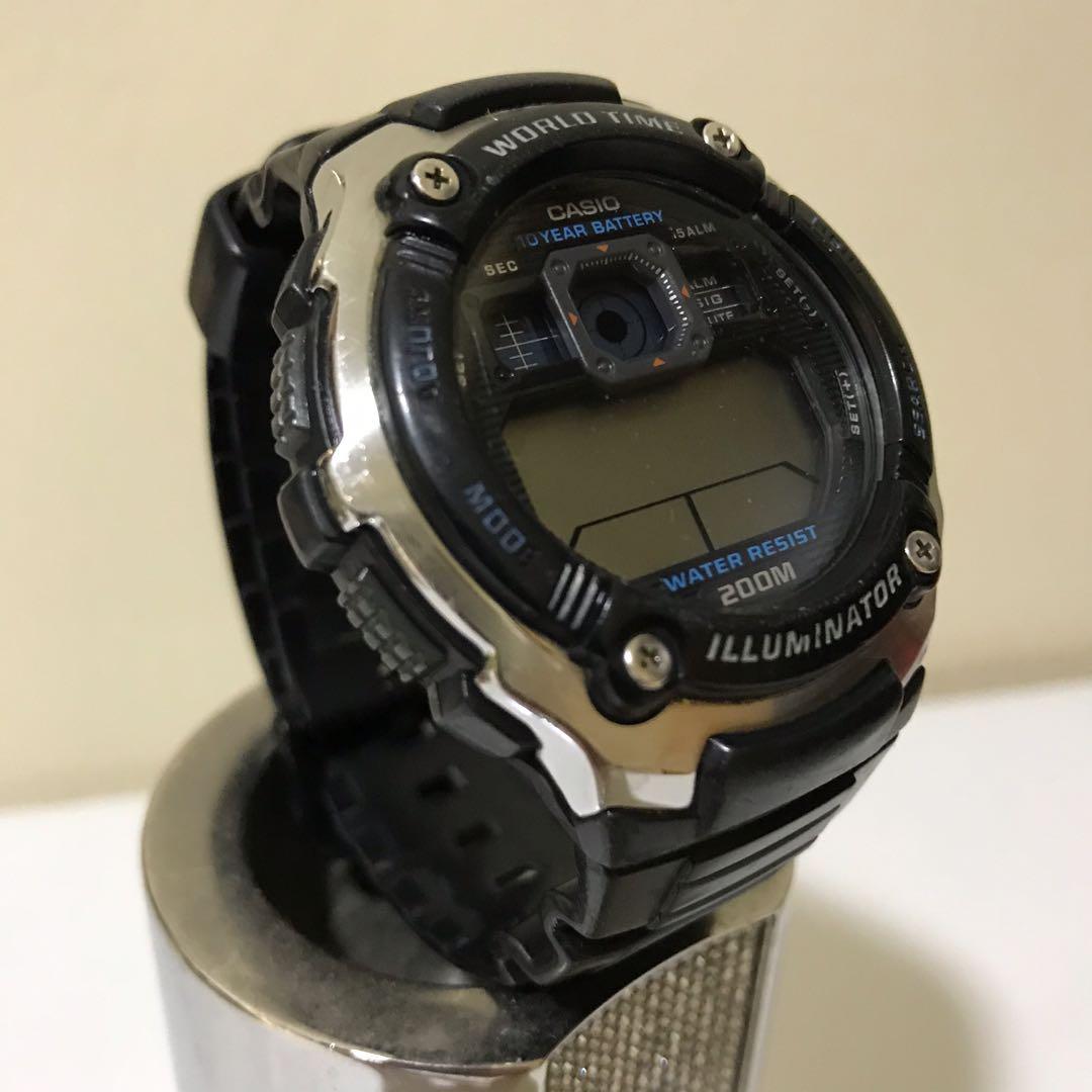Casio Illuminator Watch World Time WR 200M LED Amber Original