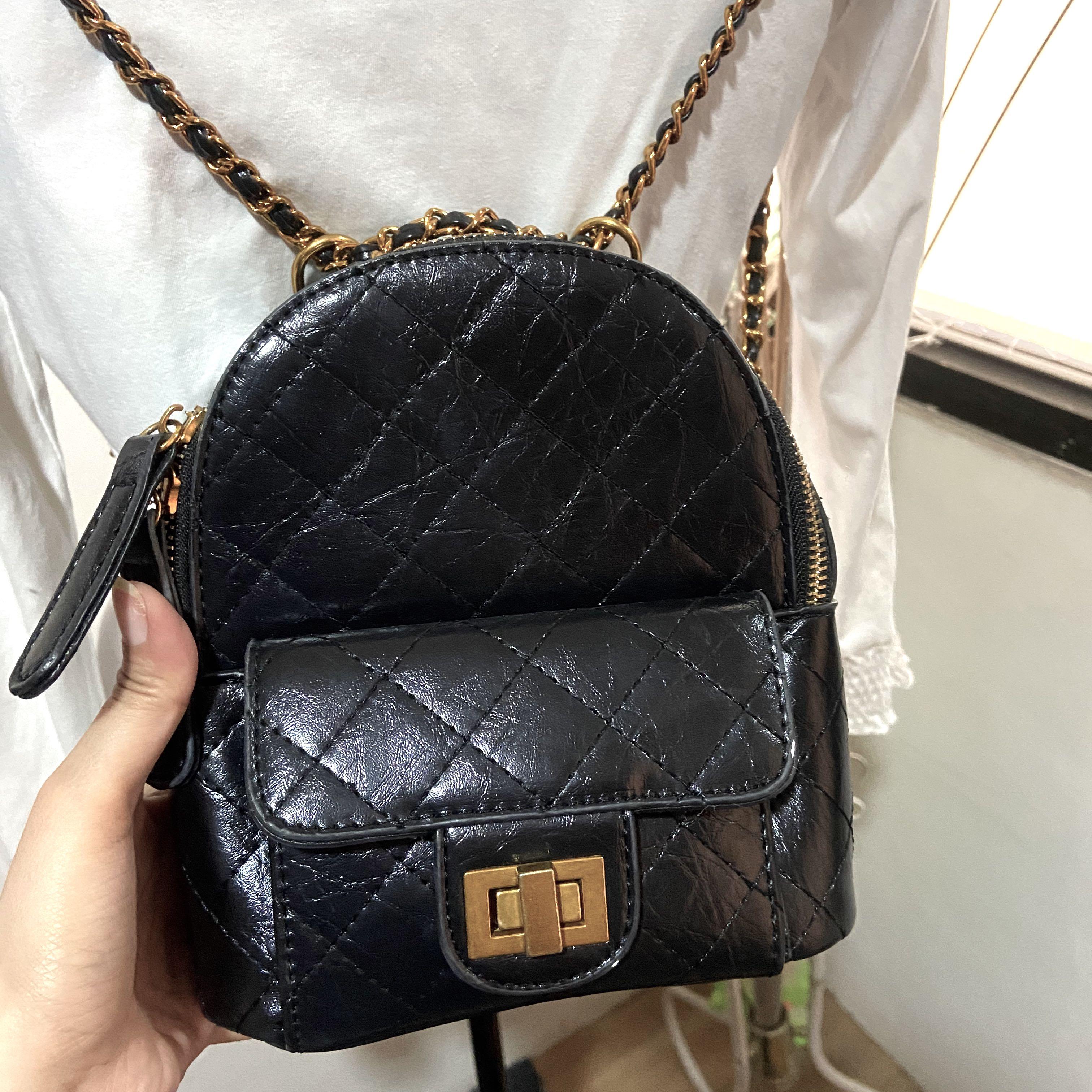 Chanel ins black chain backpack quilted bag convertible 2 way bag, Women's  Fashion, Bags & Wallets, Backpacks on Carousell