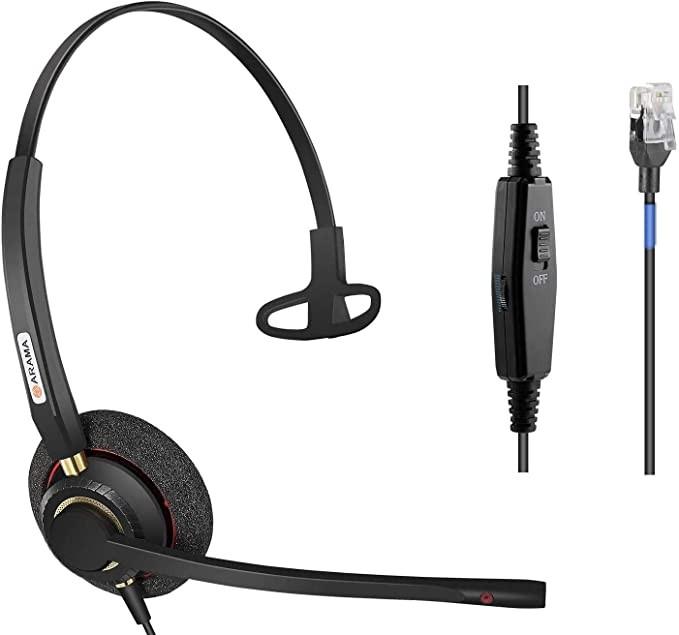 corded phone and headset
