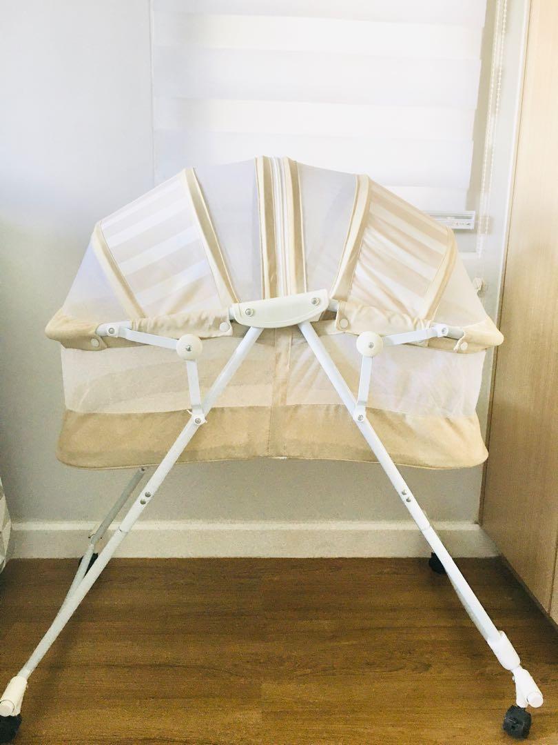 Cuddlebug Bassinet (Category: Cots & Cribs) located in Taguig. Submitted by misstangerine (Listing ID 1058421687, Image 1). Description: Slightly used. Like new. RFS: No longer needed. Keep your little one safely close by while you cook dinner or finish work. This bassinet is padded for baby's comfort and has a protective netting which safeguards her skin from harmful pests. This Bassinet is designed to accommodate a child less that 1 year and we