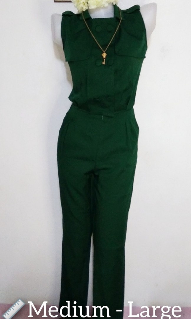 Dark Green Formal Jumpsuit Women s Fashion Dresses Sets