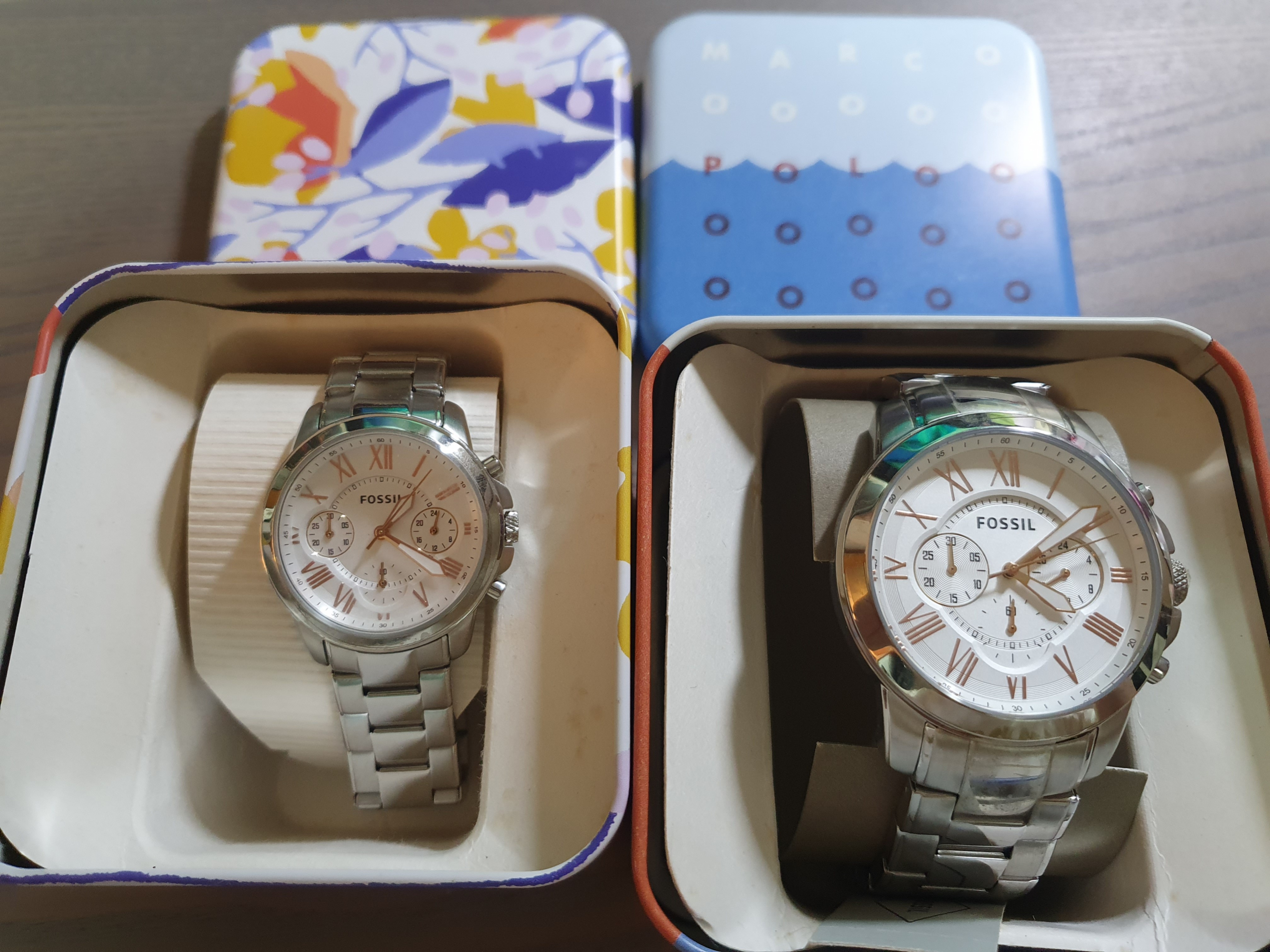 Fossil Watch Grant Chronograph Stainless Steel Watch Box set Luxury Watches on Carousell