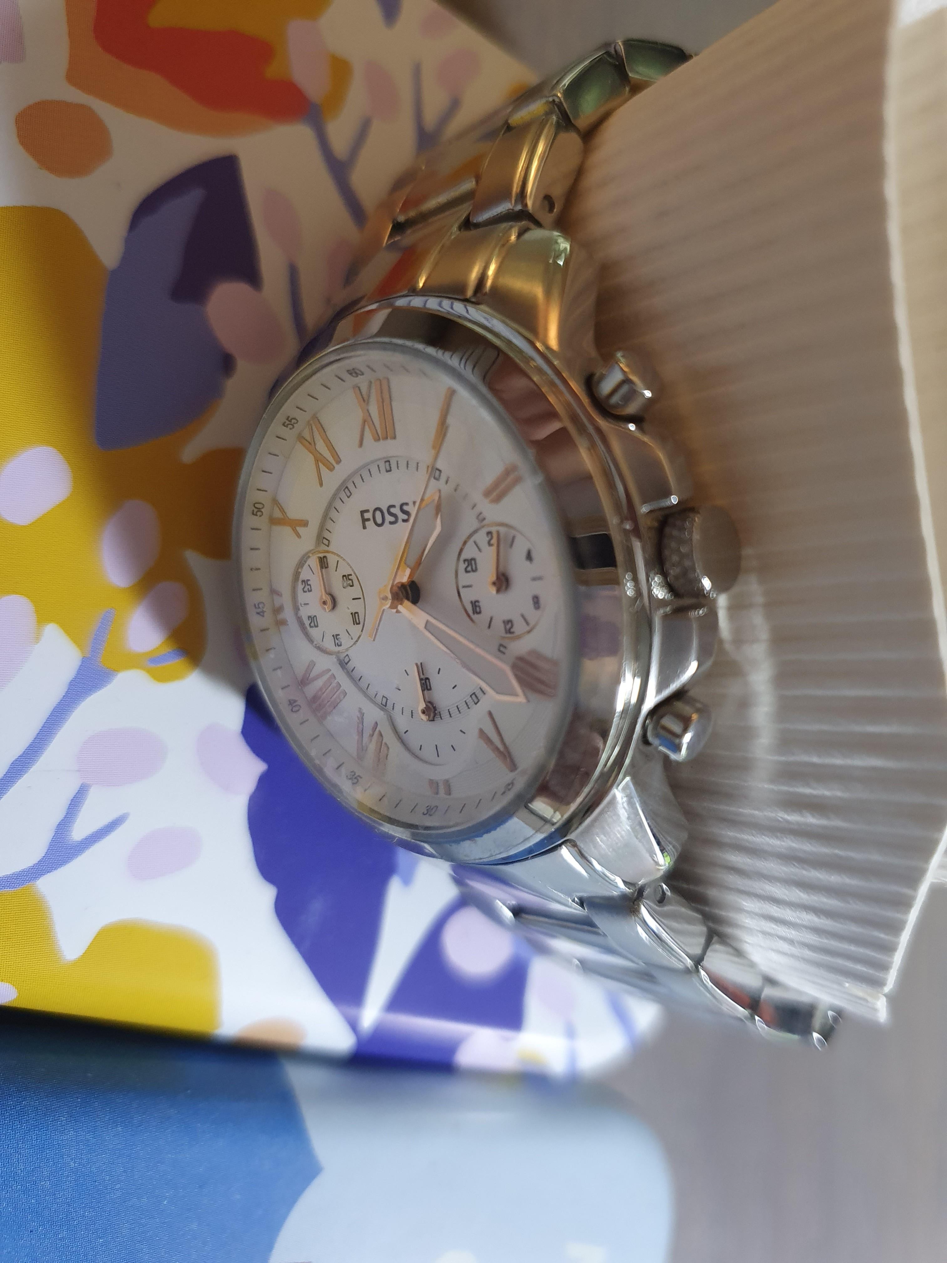 Fossil Watch Grant Chronograph Stainless Steel Watch Box set