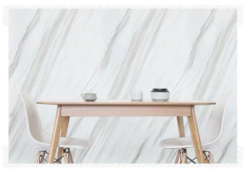 Glossy White Jazz Marble Self Adhesive Wallpaper Stickers Decal Home Decoration Furniture Home Decor Others On Carousell