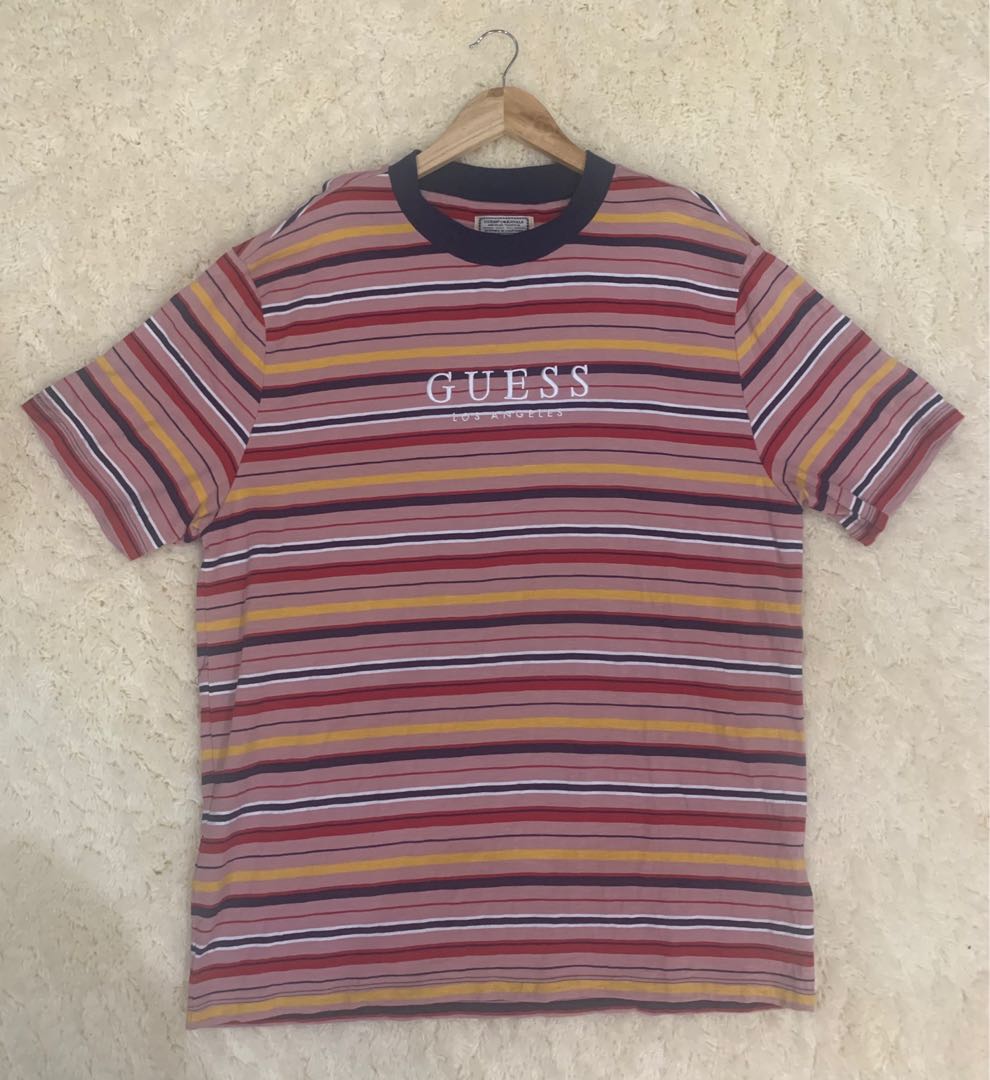 Guess Striped Tee, Men's Fashion, Tops & Sets, Tshirts & Polo on Carousell