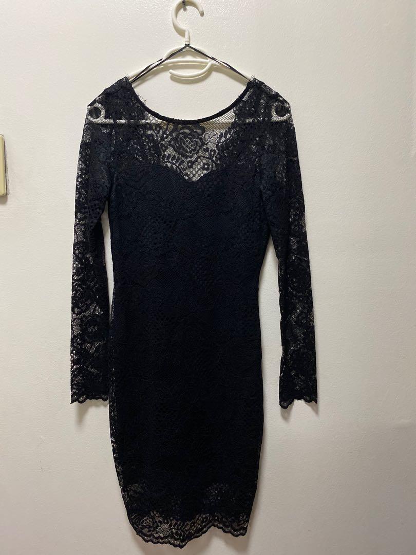 H&M Black lace dress (Category: Dresses) located in Las Pinas. Submitted by ellabells (Listing ID 1058489351, Image 1). Description: Fabric is not stretchable Perfect for family gatherings The dress is fit Never been used Rfs: doesn’t fit me .