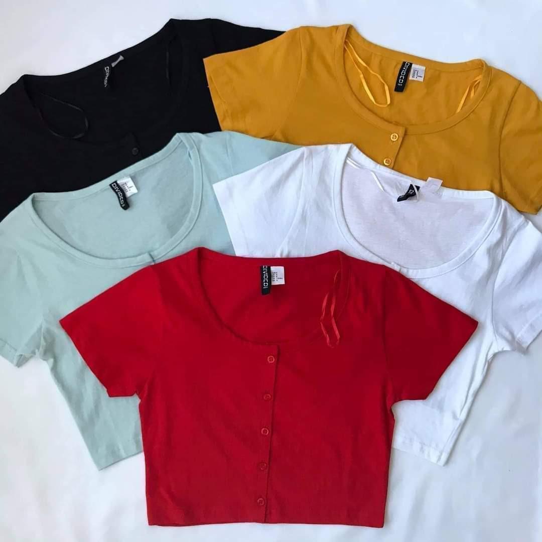 h&m button down top