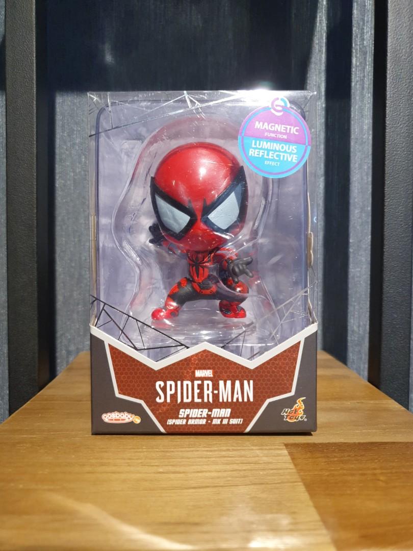 Hot Toys Marvel'S Spiderman Spider Armor Mk 3 Suit Magnetic & Uv Luminous  Effect Cosbaby Misb, Hobbies & Toys, Toys & Games On Carousell