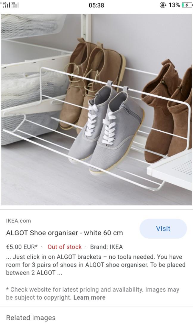 Ikea algot hotsell shoe rack