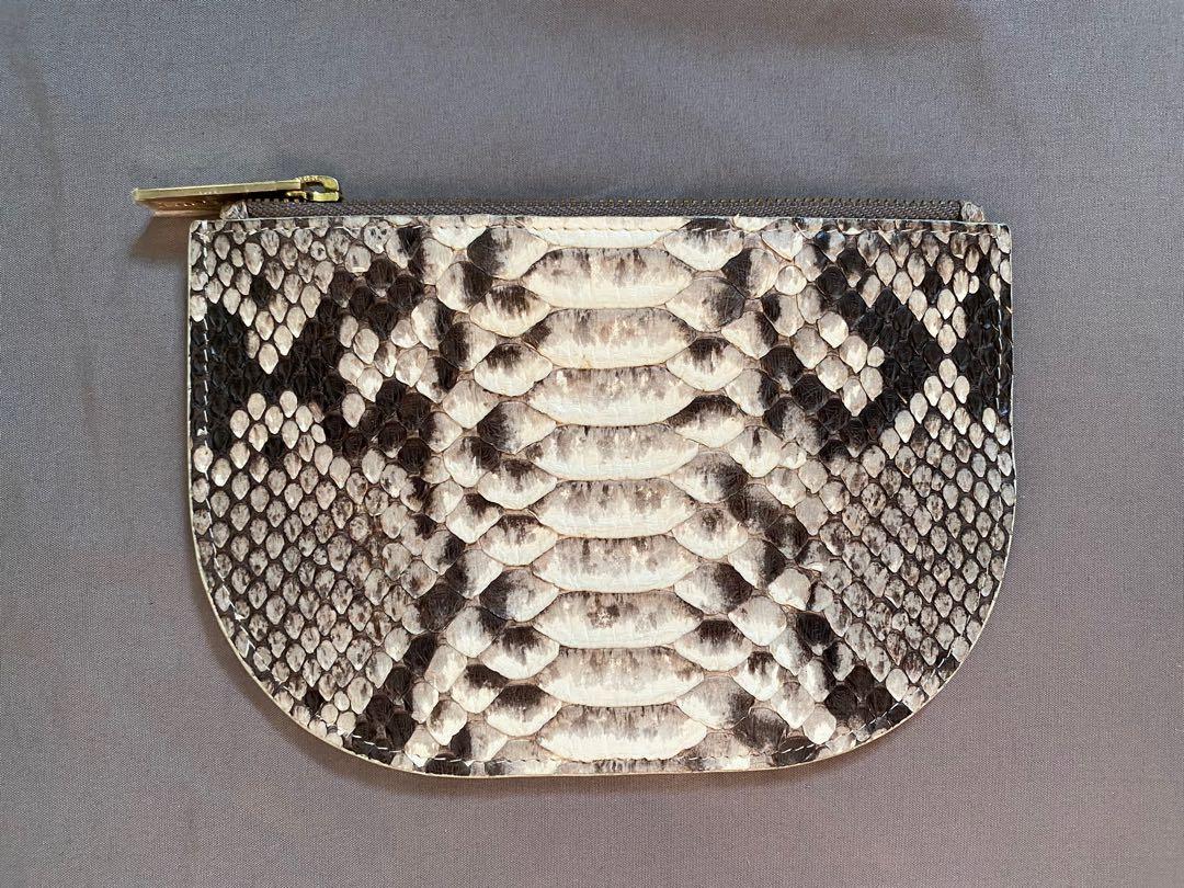 LINGWU Python Clutch (Category: Bags & Wallets) located in Singapore. Submitted by lijiali (Listing ID 1058423614, Image 1). Description: Crafted in python skin. Never used before. Measurements: 18cm (length) x 12cm (depth).